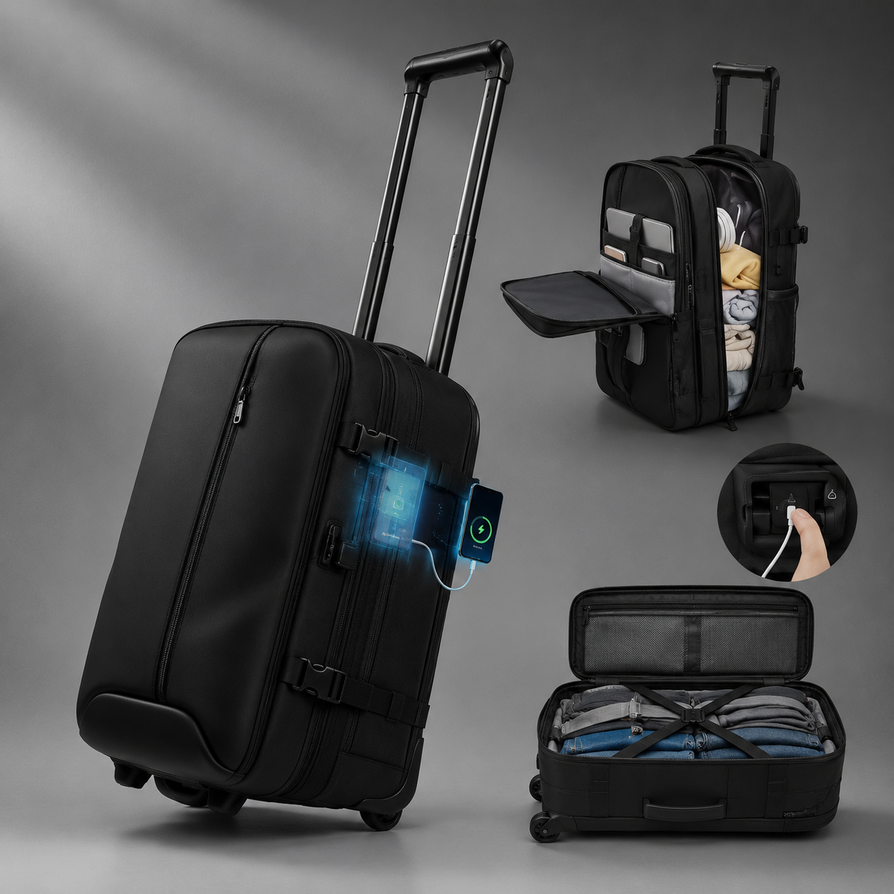 AeroPack Pro 60L Cabin Vacuum Backpack with Wheels – Wizz & Ryanair Approved