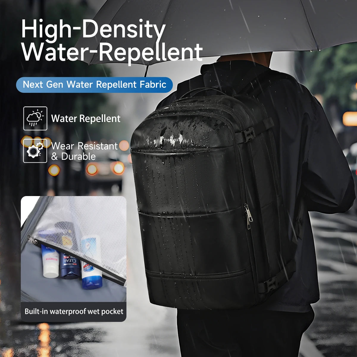 Vacuum Compression Backpack with Pump – Expandable Travel Bag