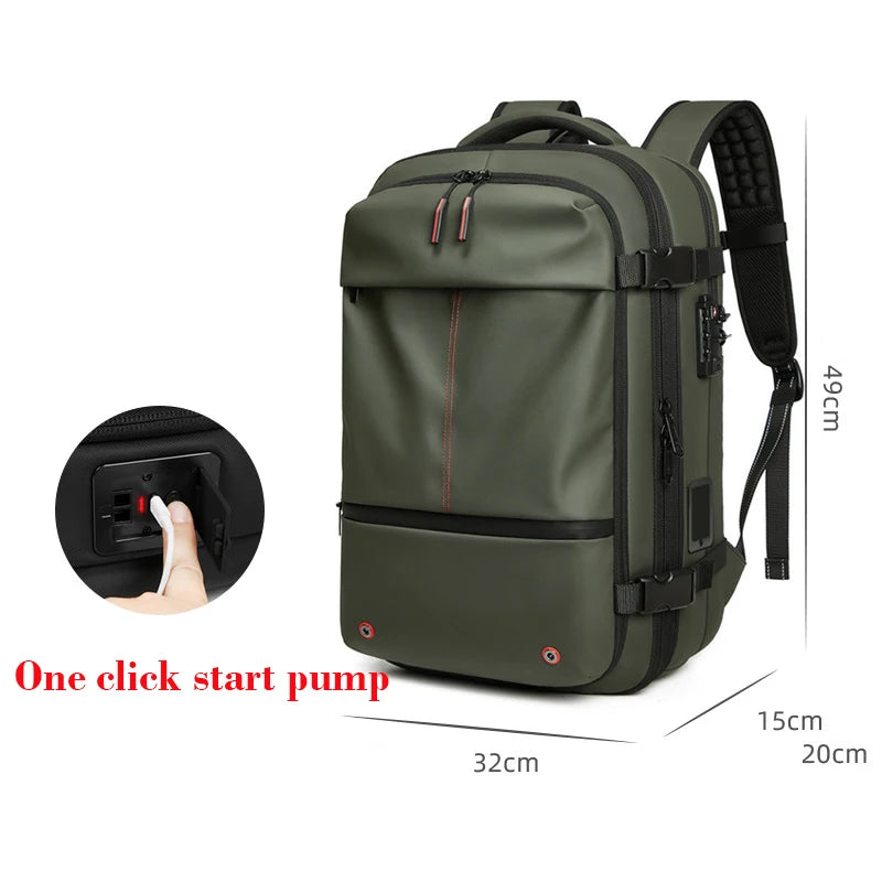 60L Vacuum Compression Travel Backpack-with One-Touch Auto Seal