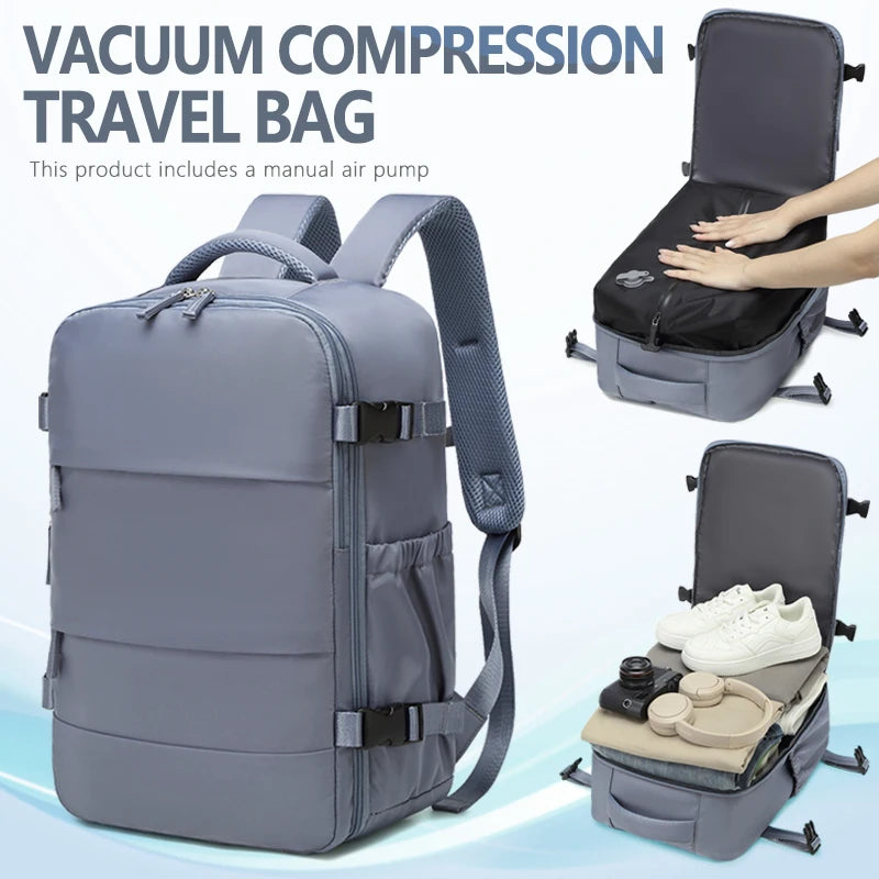 60L Vacuum Compression Backpack with Air Pump – Cabin Approved | AeroPack Pro