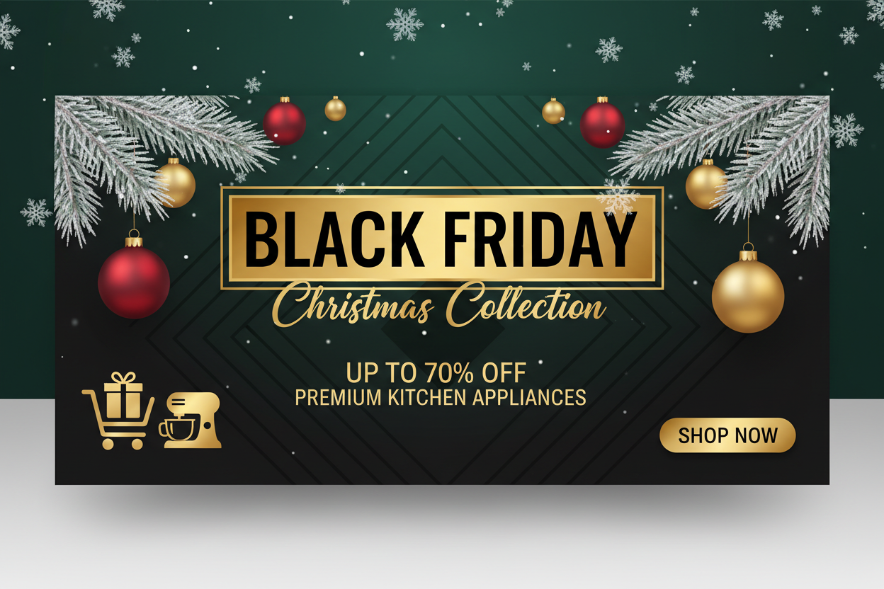 collection banner with blackfriday and christmas