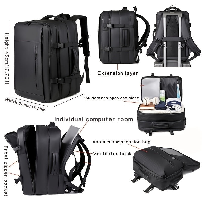Expandable Vacuum Compression Backpack 40L – Waterproof Laptop Travel Bag